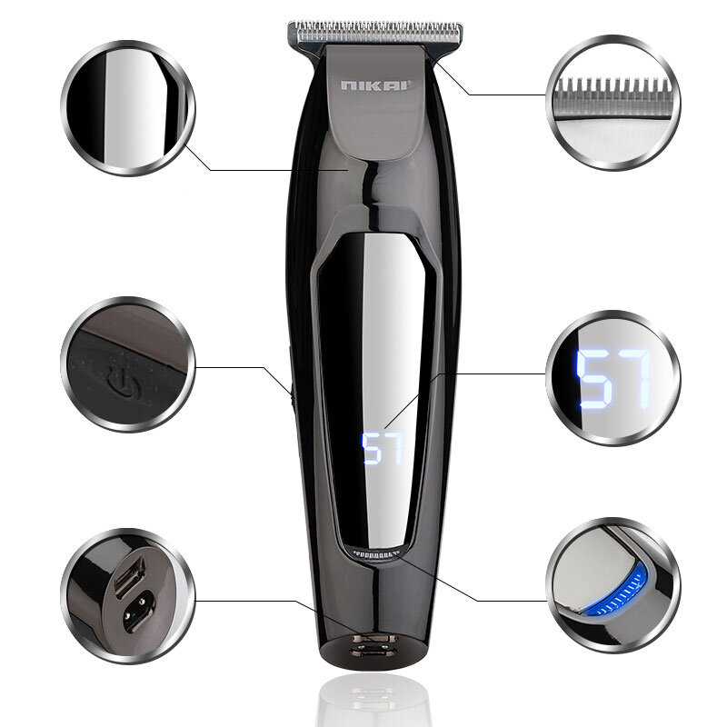 RESUXI NK-1879 Electric USB Charging Hair Clipper LCD Diaplay Sharp Fast Hair Clipper With 5 Limit C