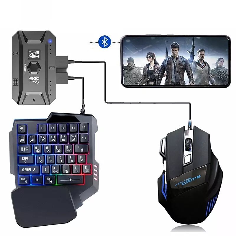 M1PRO Mobile Controller Gaming Keyboard Mouse Converter Adapter PUBG Mobile Controller Gamepad Bluet