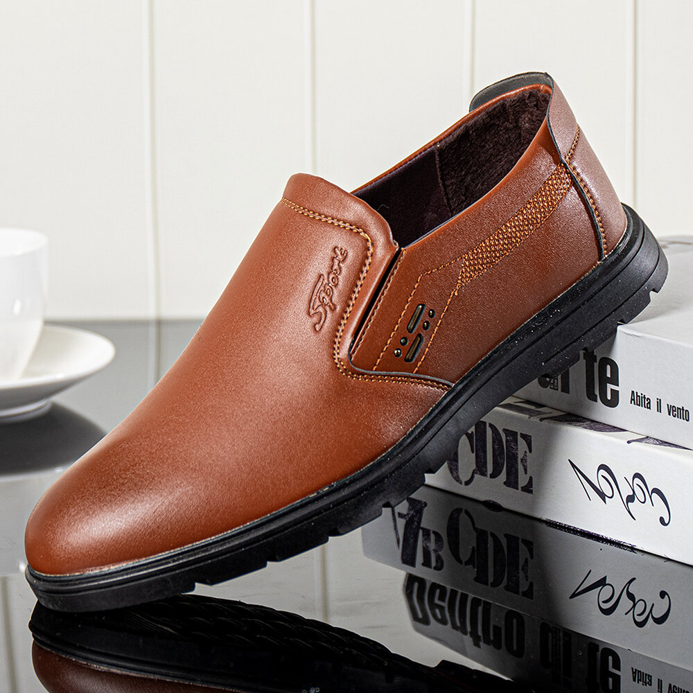 Men Slip-On Lightweight Slip Resistant Soft Comfy Business Casual Dress Shoes