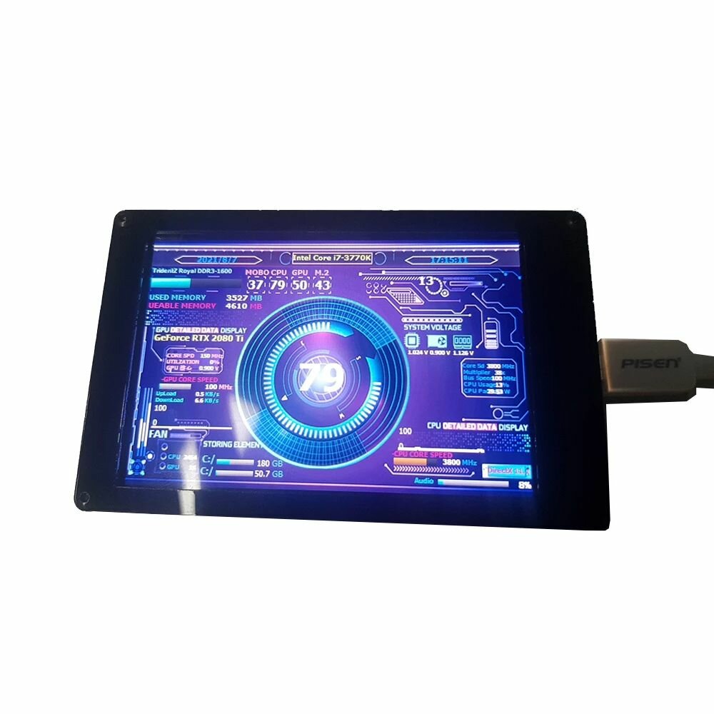3.5 Inch IPS LCD Monitor Display With RGB Breathing Light AIDA64 USB2LCD USB Display Sub-Screen Supp