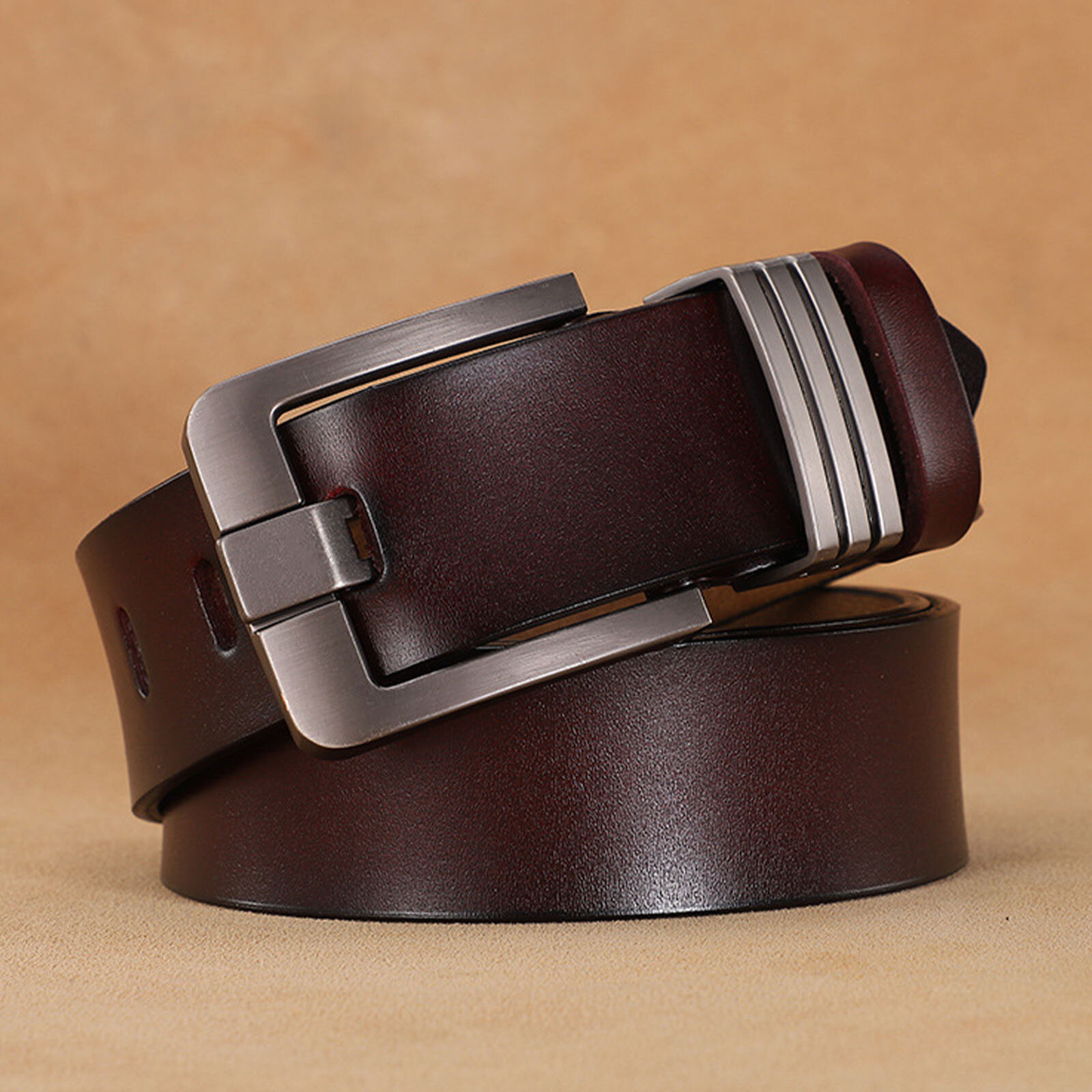 

Jassy 105-170cm Men's Leather Durable Business Casual Wide Pin Buckle Lengthening Belt