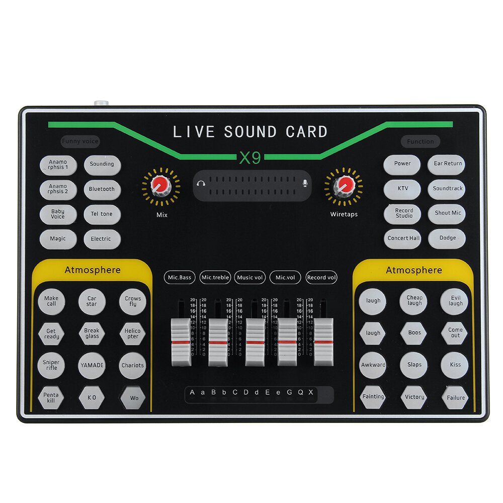 

X9 Vibrato Fast Hand K Song Recording Device Dual Mobile Phone Live Broadcast Anchor USB 2-Channel Sound Card