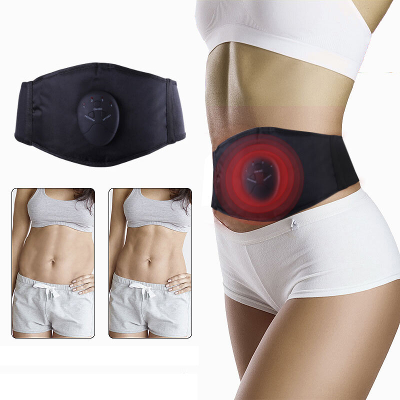 6-Modes Rechargeable EMS Abdominal Muscle Toner Waist Belt Fitness Abs Stimulator Electronic Body Shaping Belt
