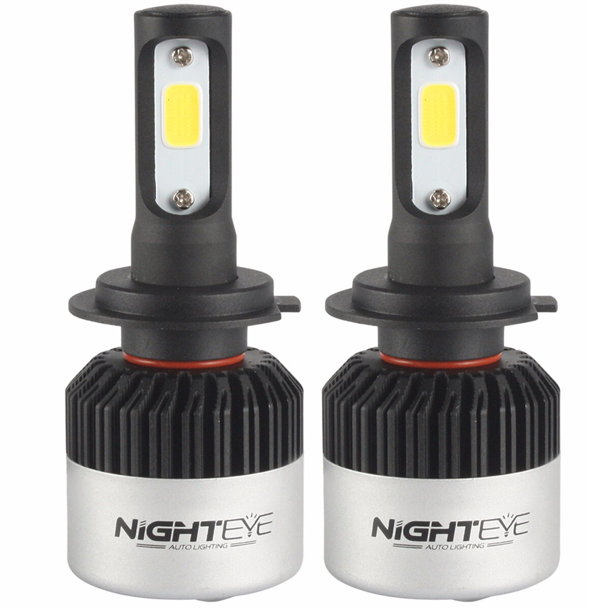 

NightEye 2PCS S2 COB LED Car Headlights Bulbs Fog Light H7 72W 9000LM 6500K White