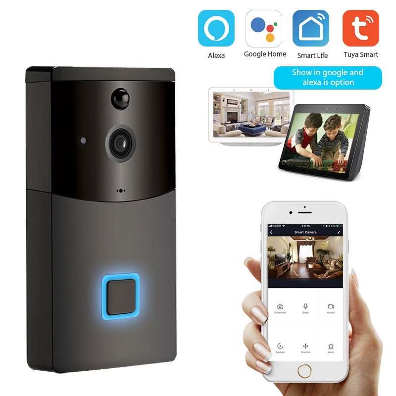 2MP 720P Tuya Smart Home Wifi Wireless Video Doorbell Waterproof Motion PIR Detection Security CCTV Camera