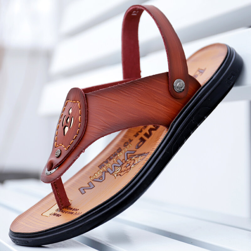 

Men Microfiber Breathable Soft Sole Two-ways Non Slip Clip Toe Casual Outdoor Sandals