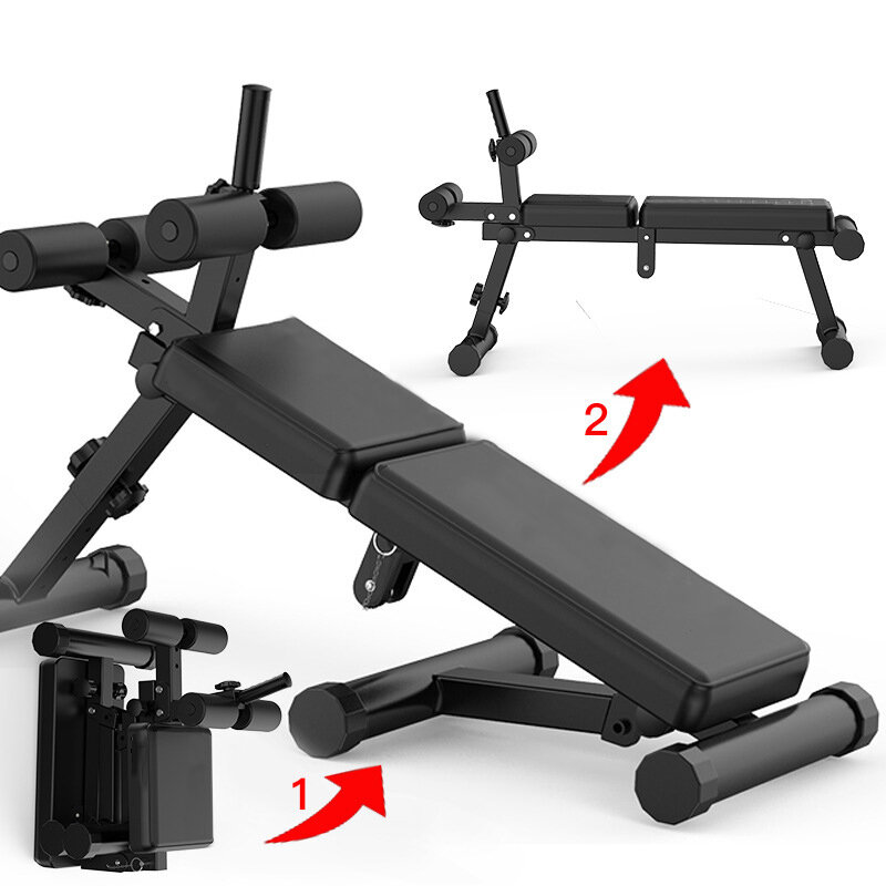 Soges Folding Dumbbell Bench Adjustable Supine Board Bench Exercise Bench Sit Up Strength Training Board Crunch Board Ab Bench for Home Gym Workout JHYN-3107-1-CA 