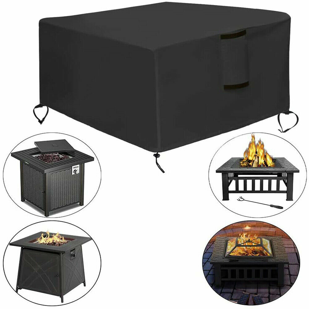 30 ~ 50 "Oxford Cloth Fire Pit Cover Patio Square Table Cover Grill BBQ Gas Waterproof Anti Crack UV Protector