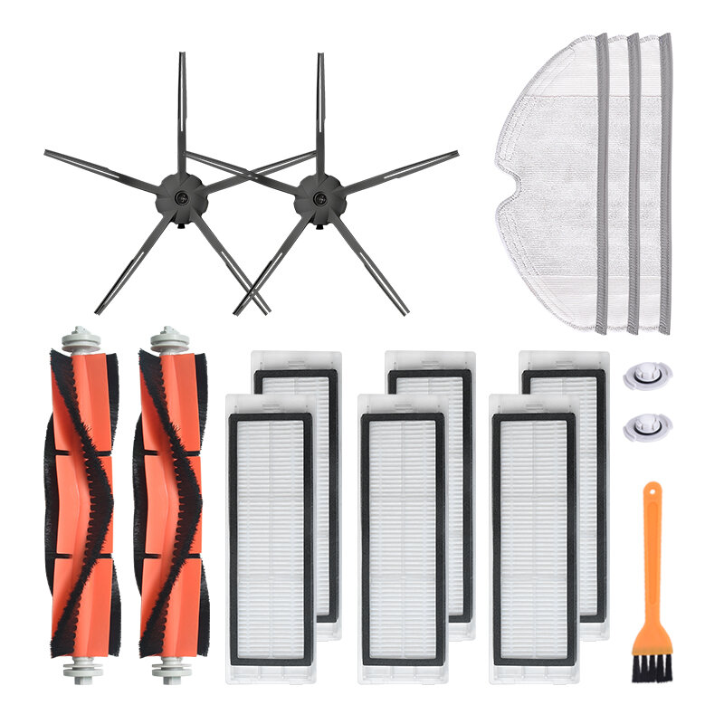 

16pcs Replacements for Xiaomi Roborock Vacuum Cleaner Parts Accessories Main Brushes*2 Side Brushes*2 HEPA Filters*6 Cle