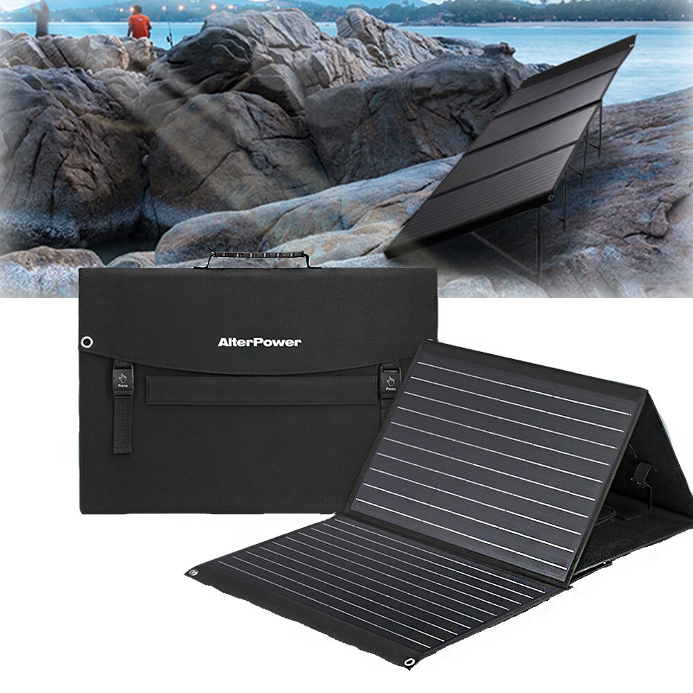 AlterPower 100W panneaux solaires étanche pliant solaire panneau de silicium monocristallin batterie externe chargeur solaire sac avec 2 USB + DC pour le voyage de camping