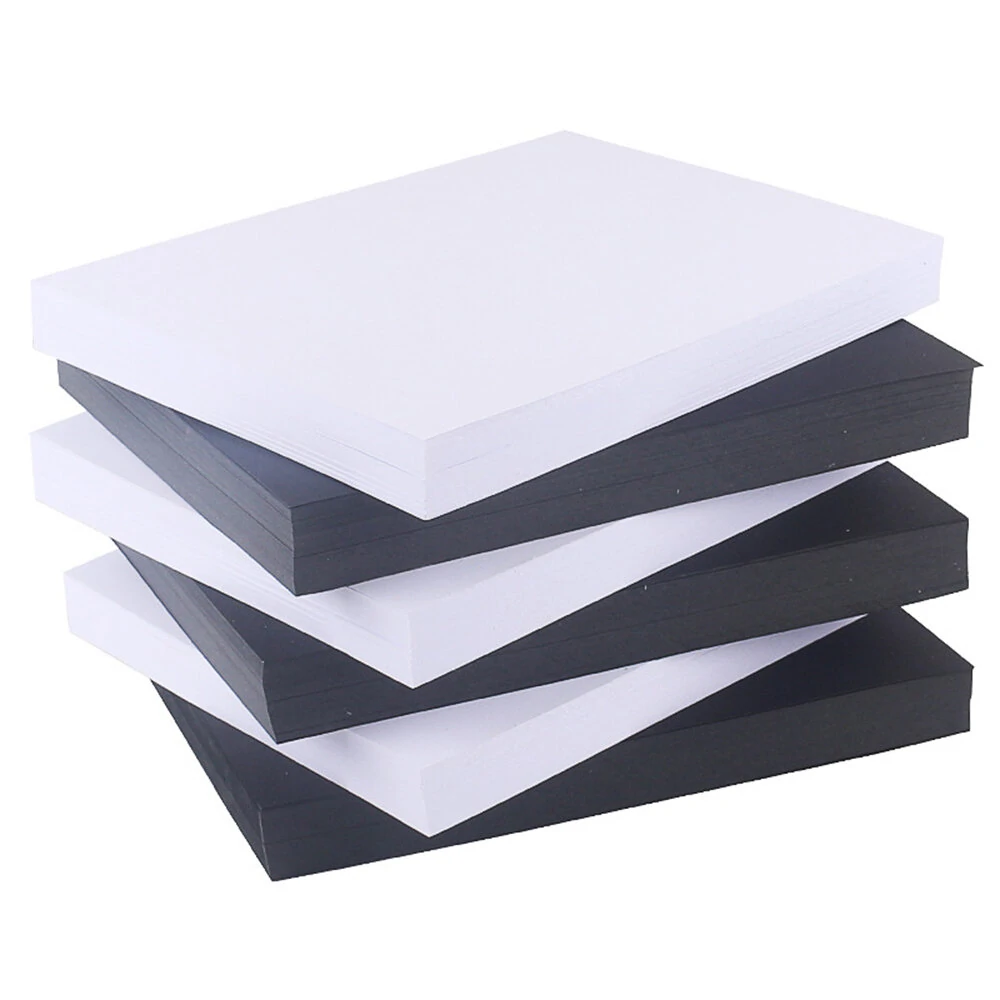 Maika 100Pcs A4 White Black Thick Cardboard 120g Business Card Paper Painting Hard Paper Drawing Art for Students Office