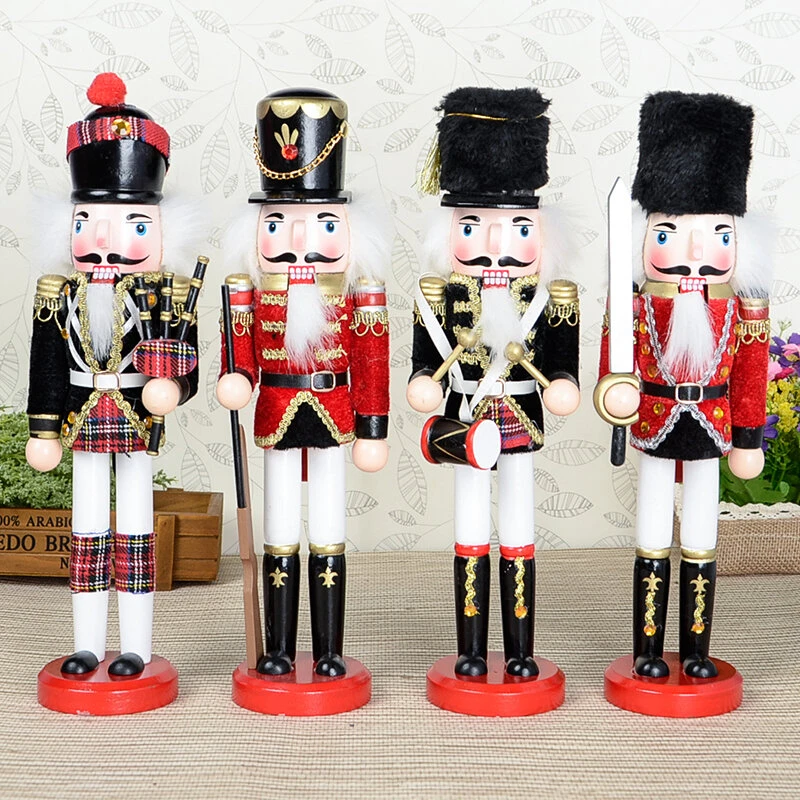 Wooden nutcracker doll soldier vintage handcraft decoration christmas gifts