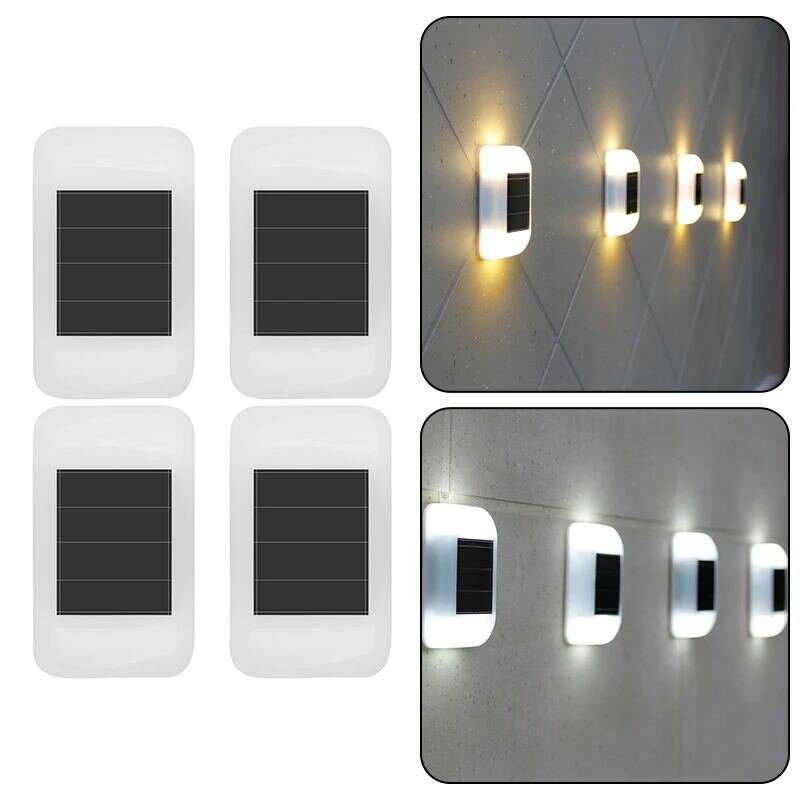 4pcs Lumière Murale Extérieure LED Solaire Étanche pour Jardin, Éclairage Extérieur pour Maison et Décoration Intérieure