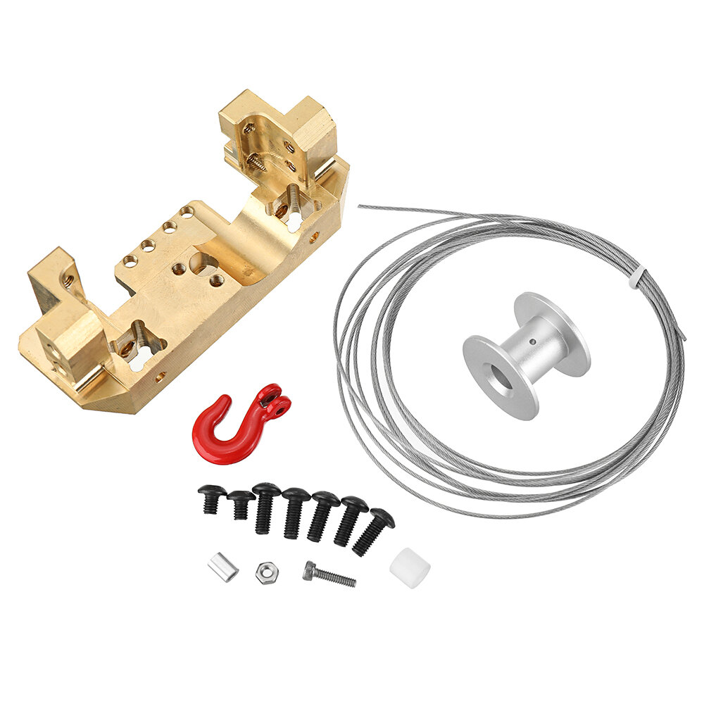 

Brass Front Servo Stand Bracket with 25T Winch Wheel Kit for RC Crawler 1/10 TRX4 Spare Parts