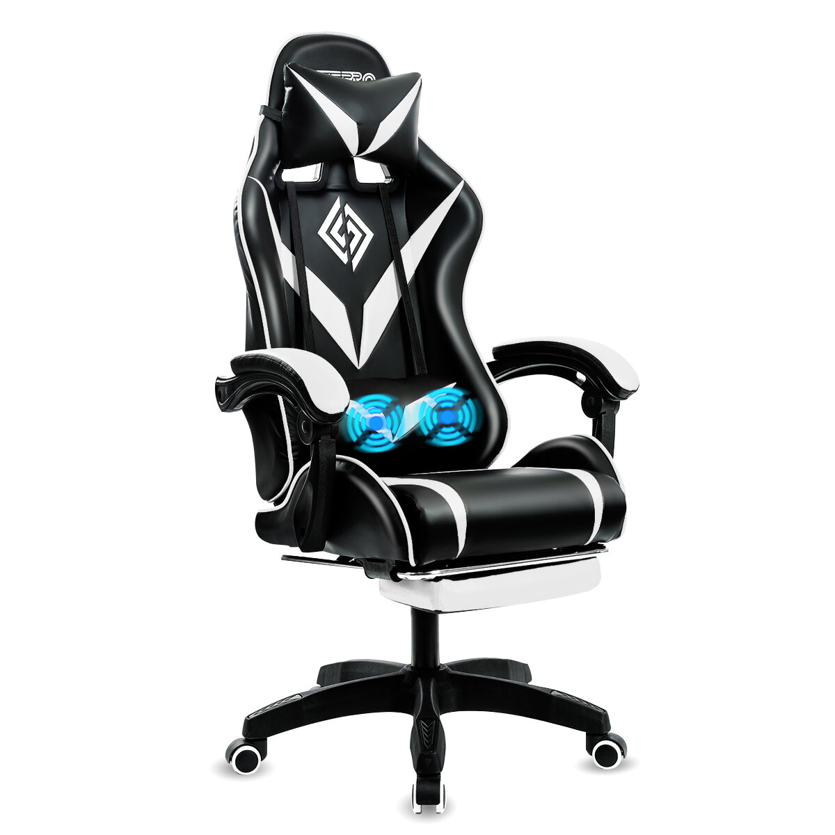 

Massage Gaming Chair Racing Computer Desk Chairs Ergonomic Massage Lumbar Support High Back Adjustable Swivel Task Chair