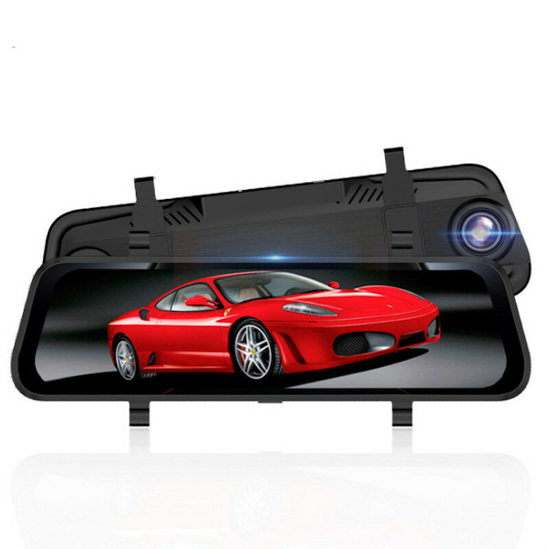 904 10 Inch 1080P Achteruitkijkspiegel Dash Cam 2.5D IPS Touchscreen Nachtzicht G-sensor 24H Parking
