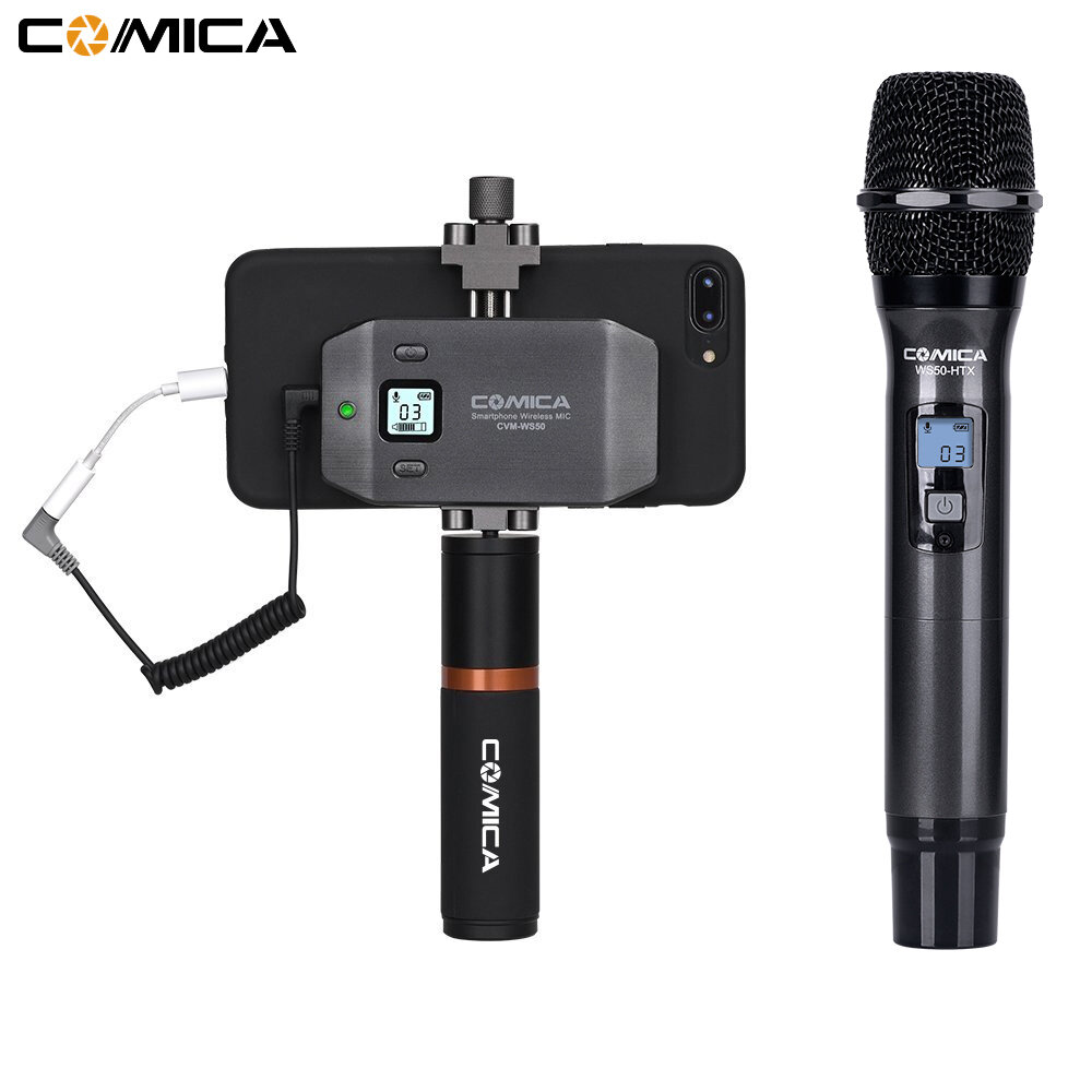 Comica WS50H Professional Integrated Mobile Phone Handheld Wireless Microphonefor Video Live Broadca