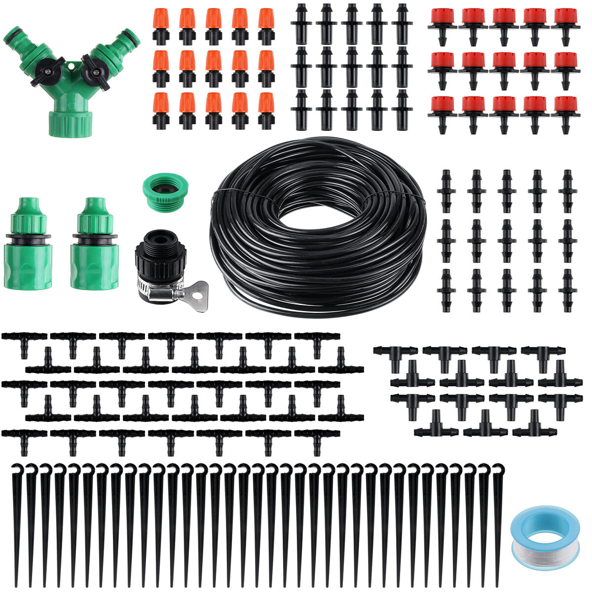 

40m Manual Automatic DIY Micro Drip Irrigation System Auto Manual Timer Plant Watering Garden Hose Tool Set