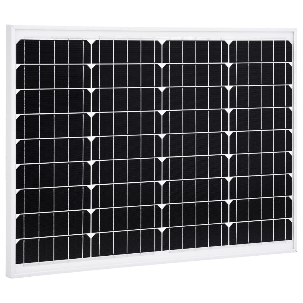 [EU Direct] Chargeur de panneau solaire en aluminium monocristallin et verre de sécurité pour panneau solaire 50 W avec câble de 50 cm et connecteur 4MC