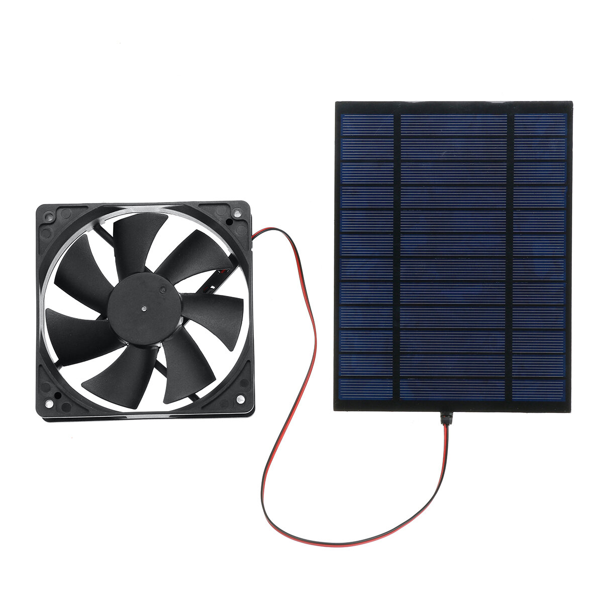 

Solar Panel Powered Fan Mini Ventilator 20W Solar Panel 6-in Exhaust Fan