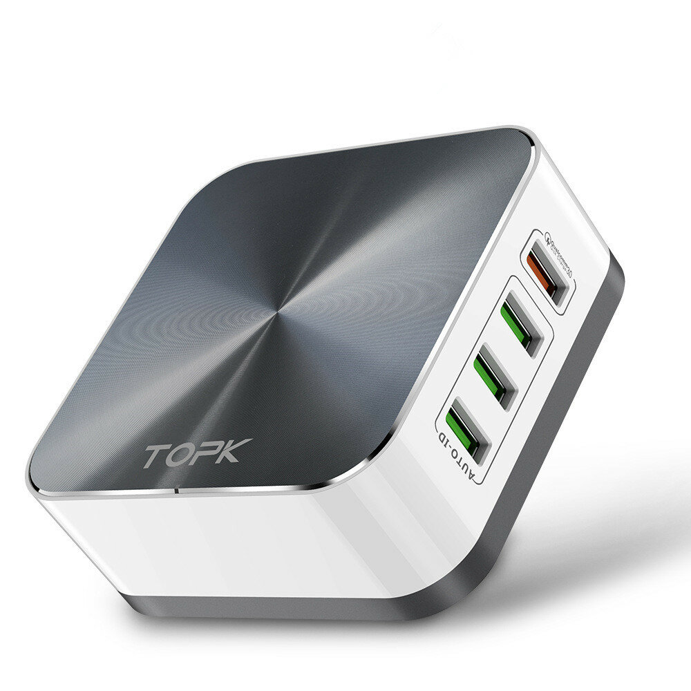 TOPK 50W Quick Charge 3.0 8-poorts USB-oplader Voedingsadapter voor Samsung smartphone-tablet