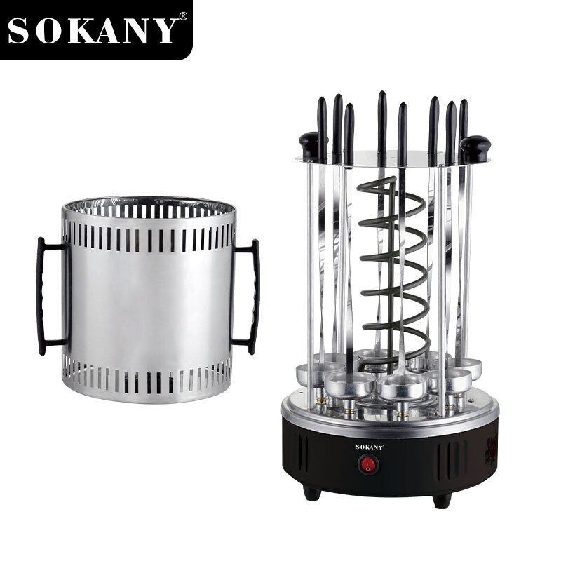 SOKANY 6113 BBQ Grill Household Automatic Rotating Skewer Grill Beef Kebab Grill Plate