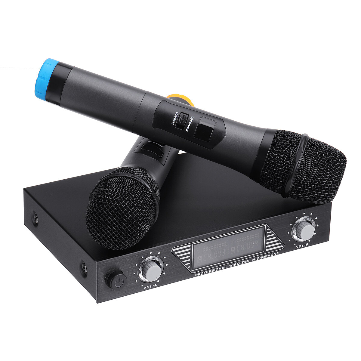 Draagbare UHF 2 Kanaals Draadloze Microfoon 500-599 Mhz Karaoke Bruiloft Avondfeest DJ EU VK US Plug