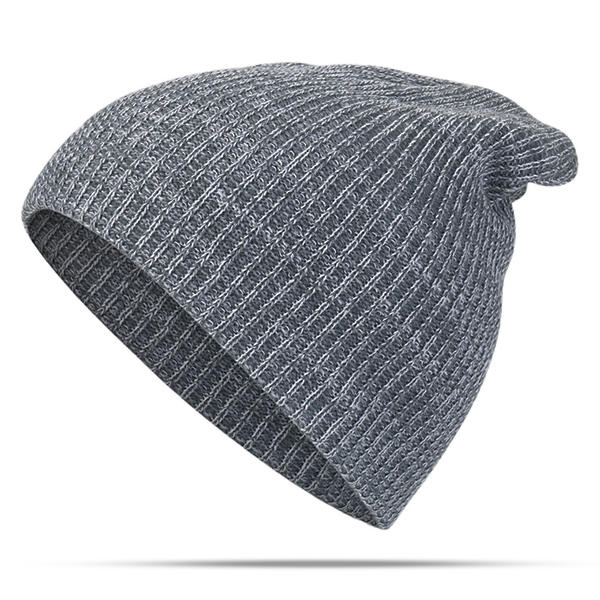 Women Mens Solid Woolen Warm Knit Beanie Cap Adjustable Windproof Winter Hat