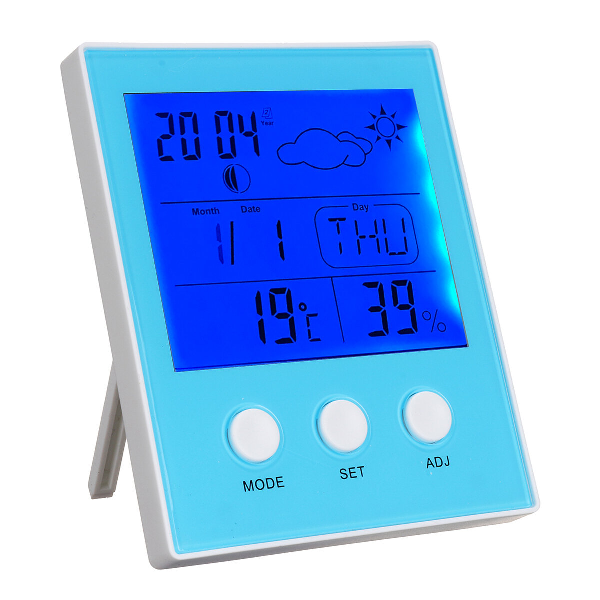 CH-904 Digital Thermometer Hygrometer Temperature Humidity Tester LED Backlight Time Date Calendar A
