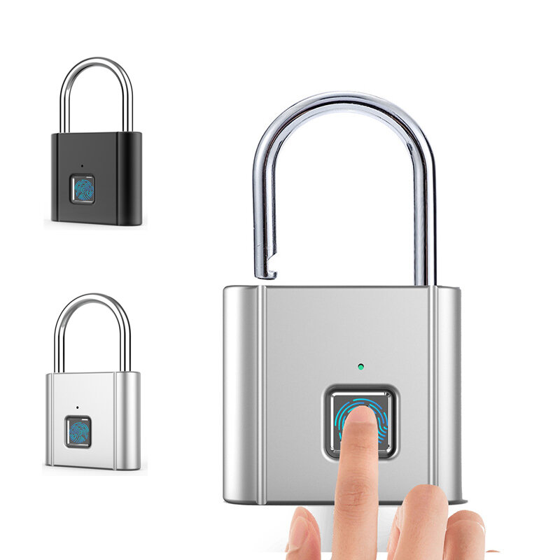 IPRee Fingerprint Smart Padlock 0.5s Quick Unlock Zinc Alloy Metal Keyless USB Rechargeable Intelligent Door Lock