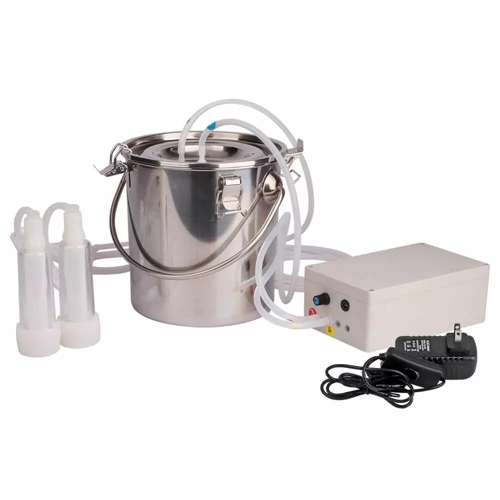 

5L Electric Pulsating Milking Machine Milk Bucket for Sheep Goat Stainless steel Milker Vacuum Pump Bucket 110/220V Milk