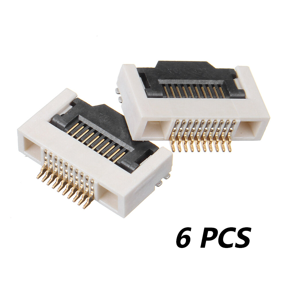 6 PCS FPC 0.5MM H2.55 10P Connector Flip Lower Interface Buttom Port For FPV Monitor Goggles Display
