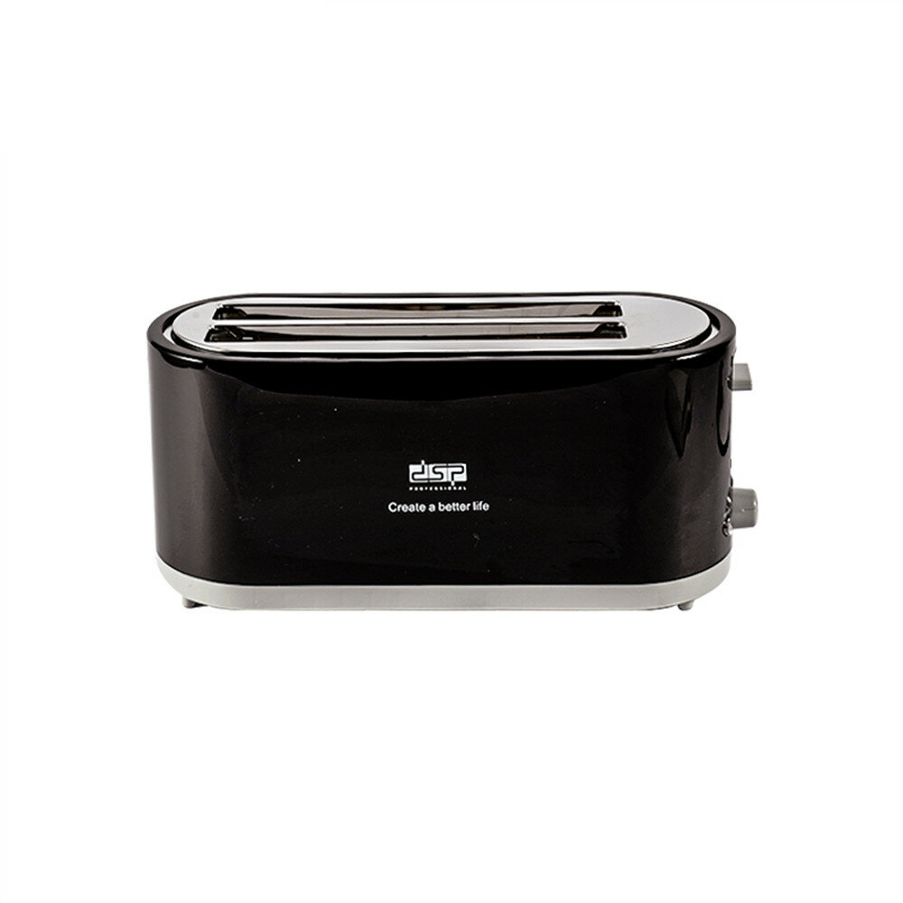 DSP KC2046 3 in 1 Bread Machine 1400W Stainless Steel Bread Maker with Double Baking Slot, Wide Groove Design, Anti-skip