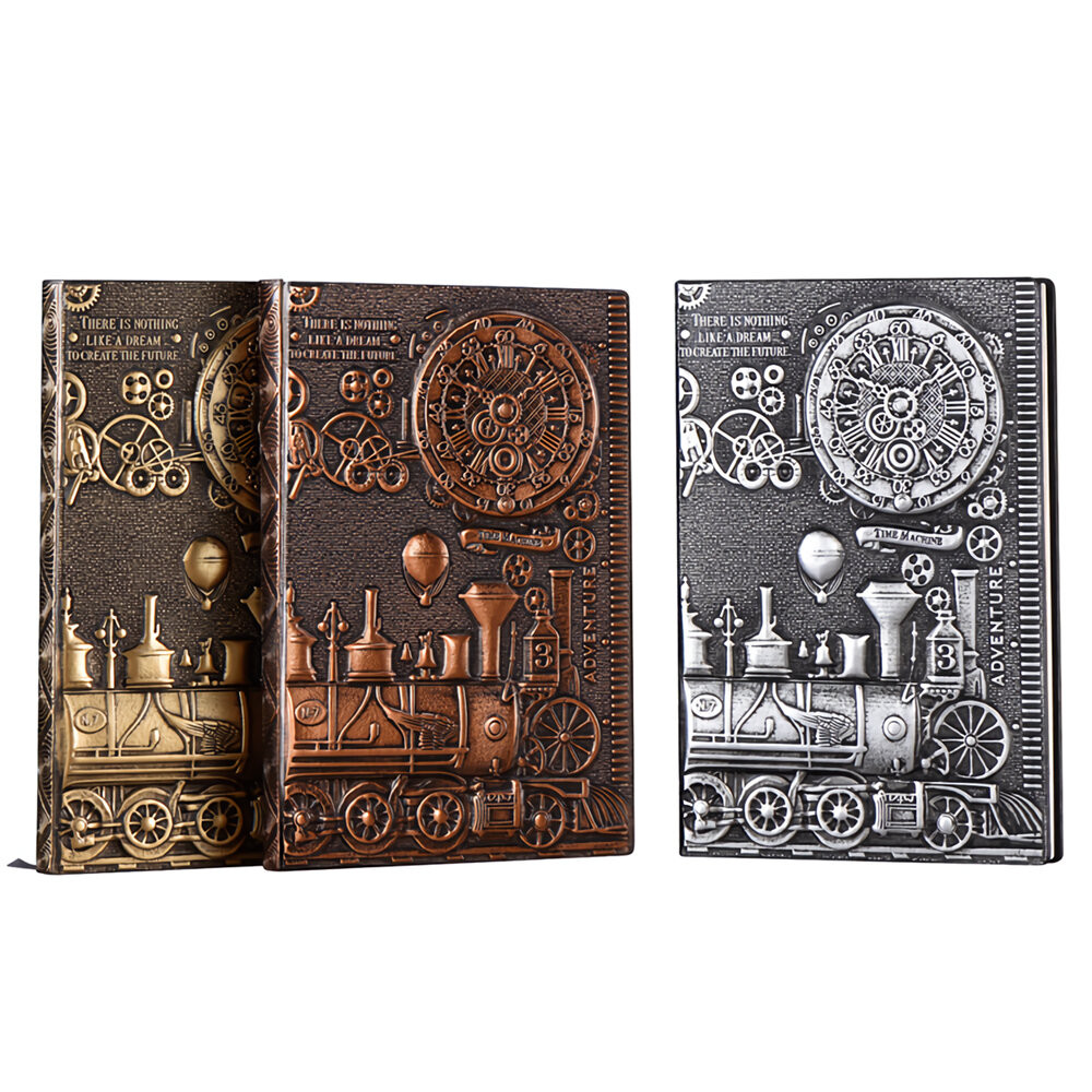 

Relief Retro Notebook A5 Machine Theme Vintage Hardcover Diary Notebook Gift Stationery Writing Business Office Gift Not