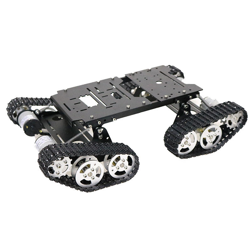 

TS-400 4WD Metal Damping Chassis Crawler Tank Car + 4Pcs 12V 300rpm DC Motor with Encoder DIY Kit Support Remote Control