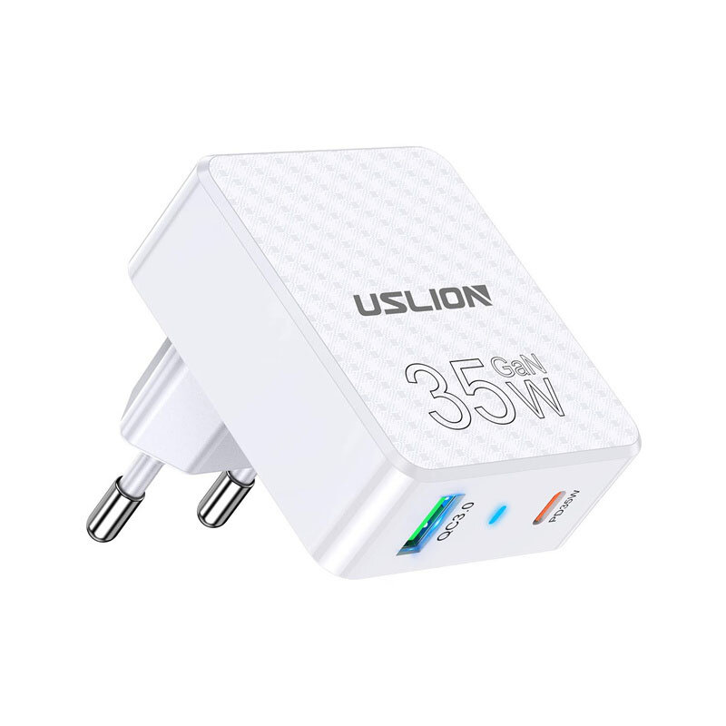 

[GaN Tech] USLION BK306 PD35W 2-Port USB PD Charger USB-A+USB-C PD3.0 QC3.0 PPS AFC SCP SSCP Fast Charging Wall Charger
