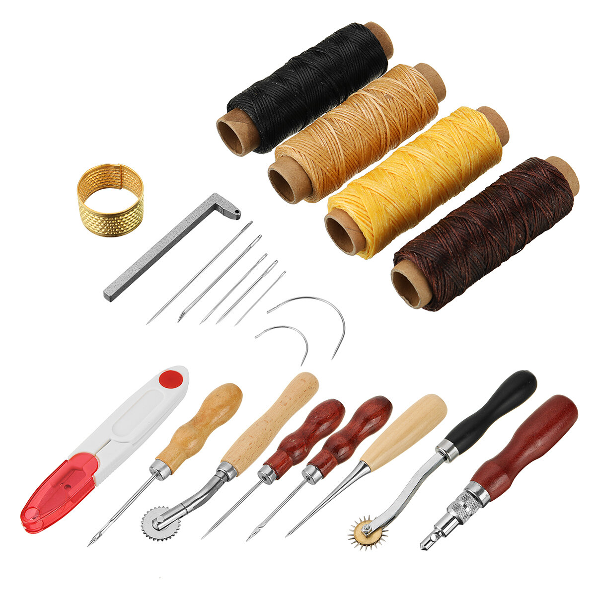 14 pcs coudre Cordonnerie Outil de couture outils aiguille alêne Leather Craft Kit Outils 