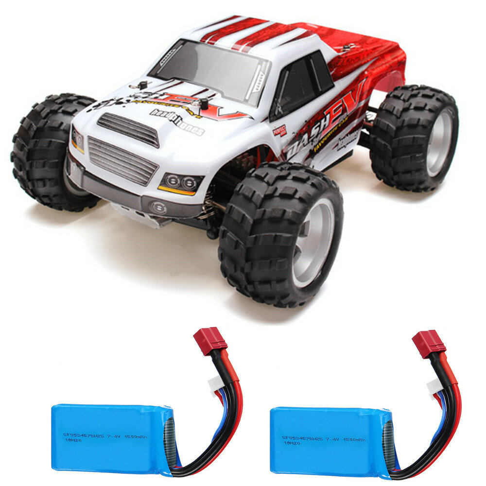 WLtoys A979B with Two Batteries 1/18 2.4G 4WD Monster Truck RC Car 70km/h RTR Model