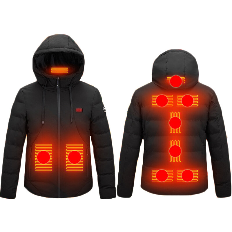 3-Modes Control Winter Heated Jacket USB Charging Coat Warm Up Heated Clothing Washable Soft Safe Top