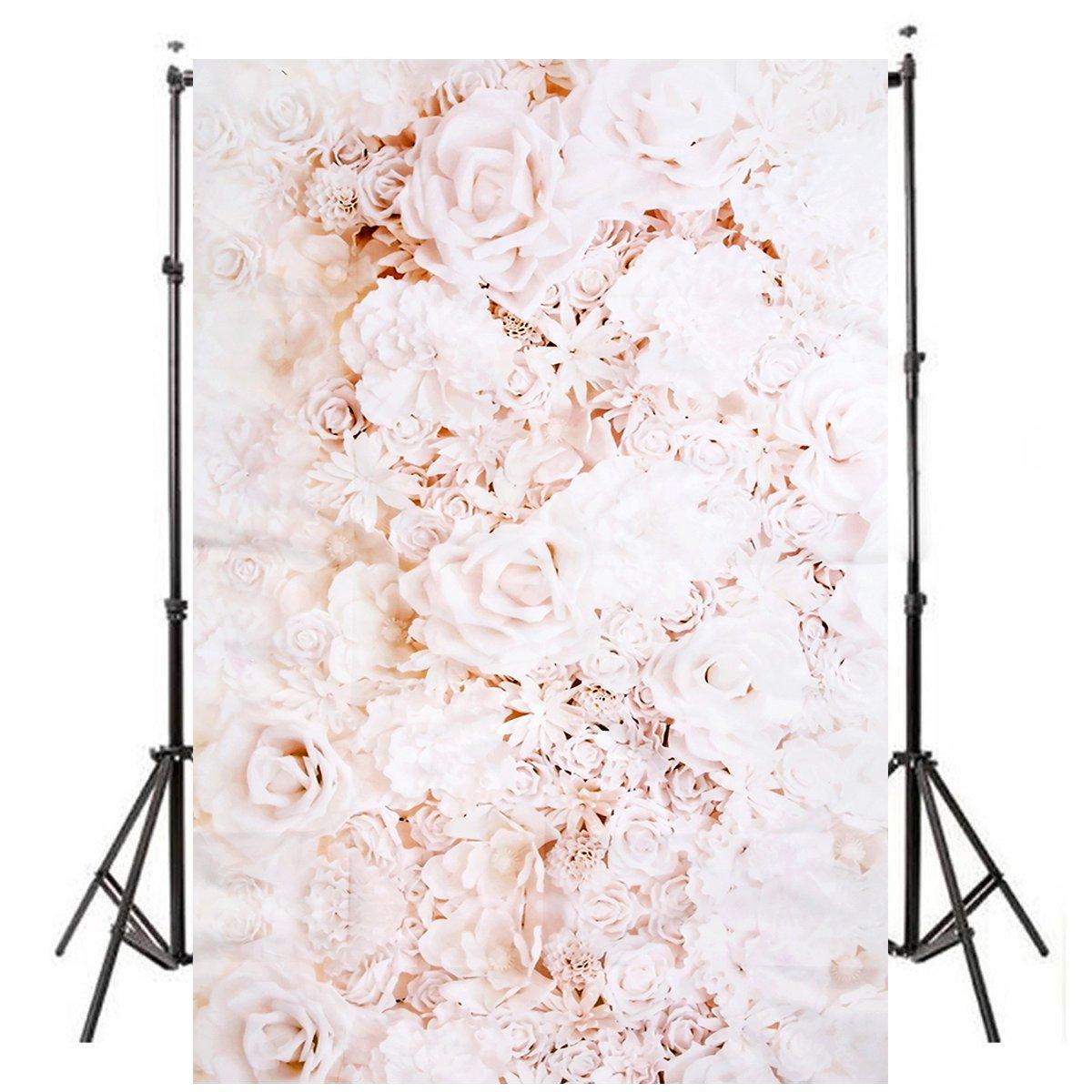 3x5FT 4x5FT muur witte roos bloem Vinyl fotografie achtergrond achtergrond fotostudio Prop