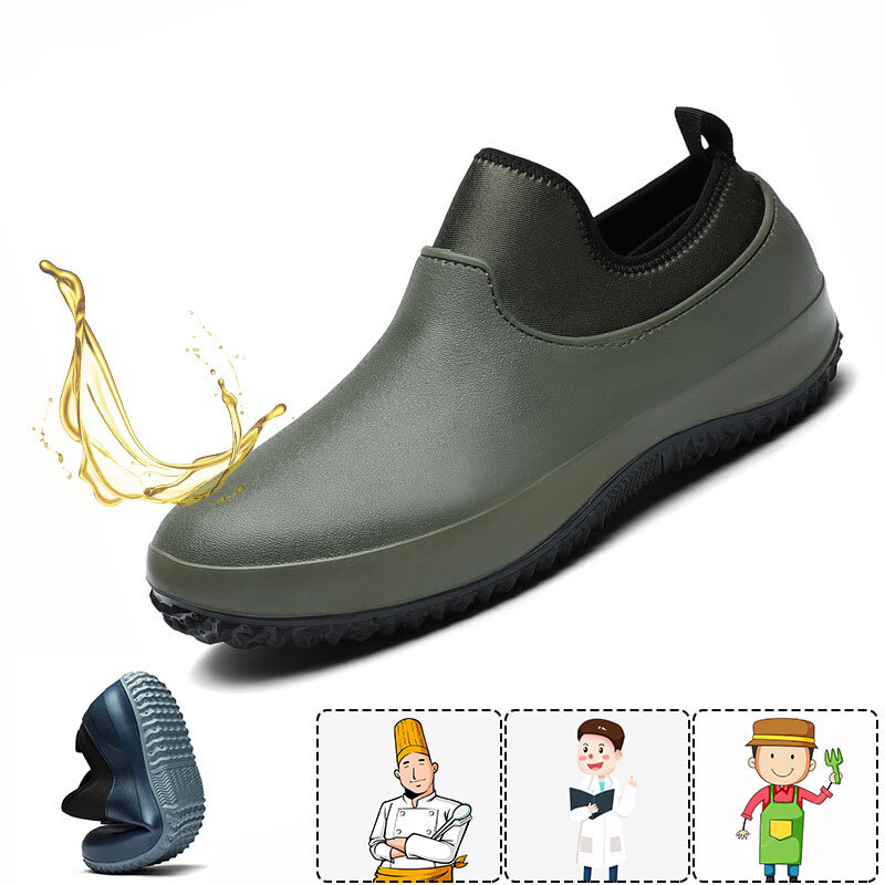 Mannen Chef-schoenen Antislip Veiligheid Werkschoenen Olie Waterbestendig Keuken Autowasschoenen Out