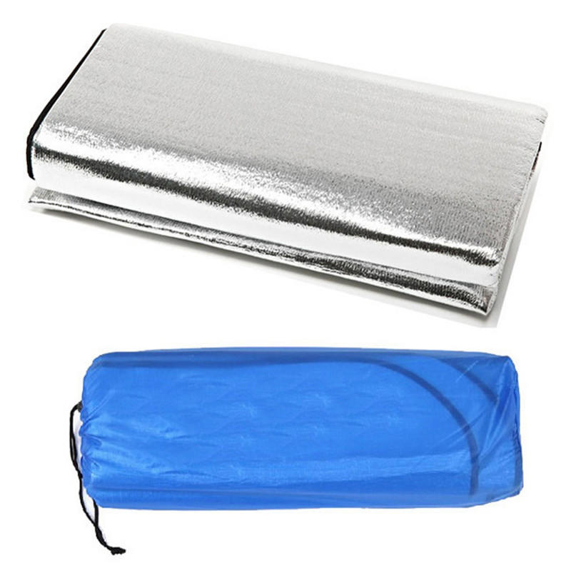 2x2m esterno doppio lato alluminio stuoia di picnic stuoia a prova di umidità pieghevole letto a pelo con stoccaggio Borsa all'aperto campeggio