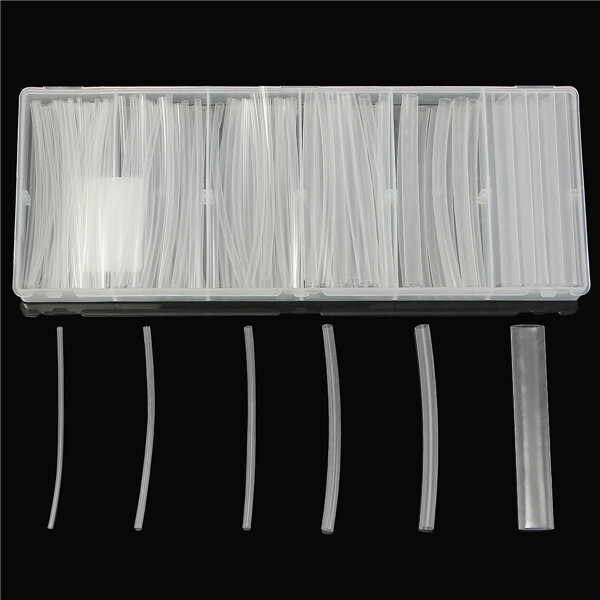150Pcs Transparent Polyolefin 2:1 Halogen-Free Heat Shrink Tubing Kit 6 Sizes