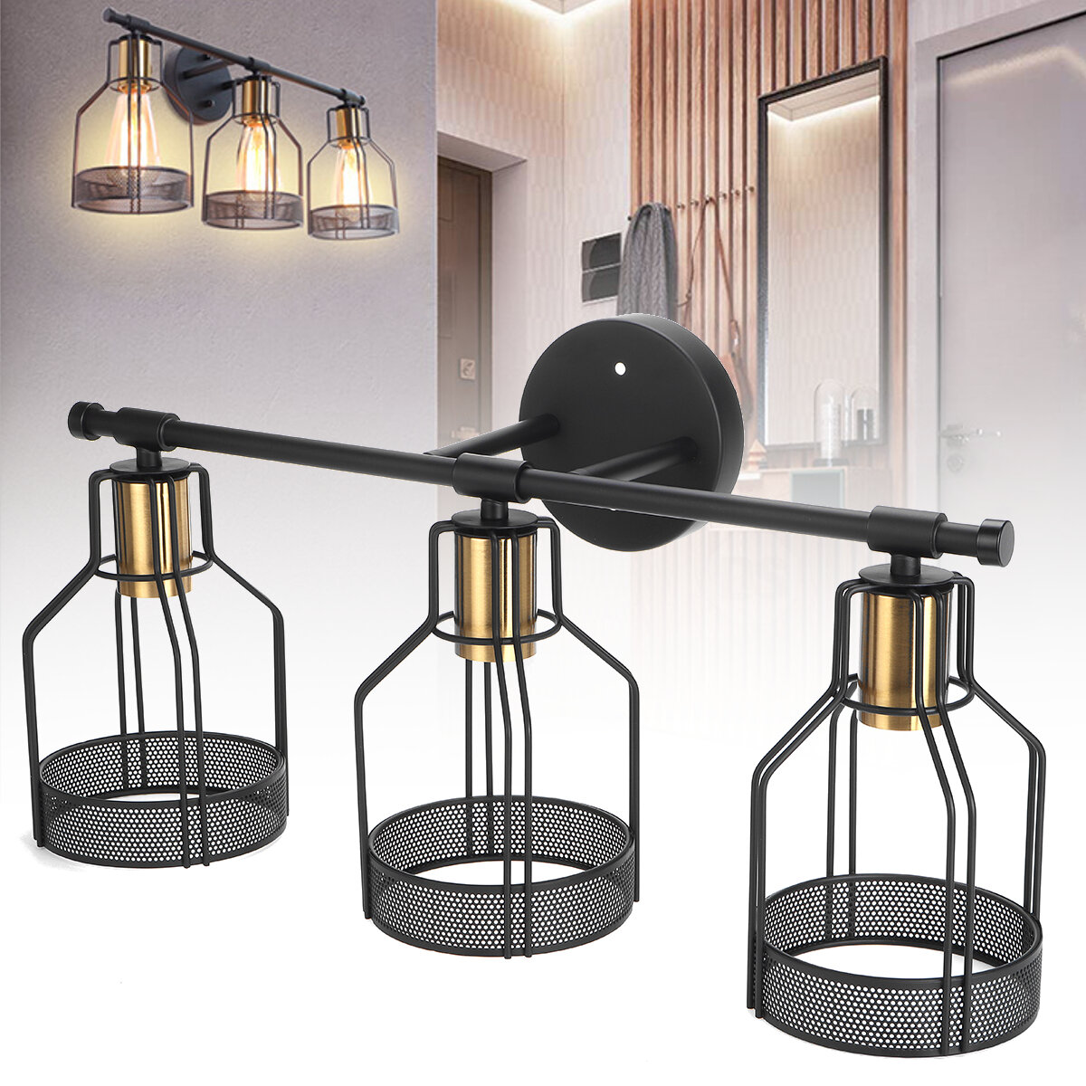 Industrial Style Hanging Lamp Pendant Lampshade Light Cover Retro Pipe Vintage Loft Cafe Without Bul
