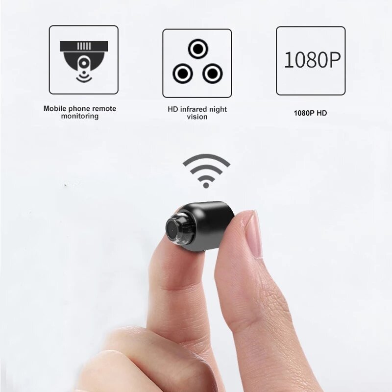 Mini Wifi Kamera Wireless 1080P Überwachung Sicherheit Nachtsicht Bewegungserkennung 160 Grad Audioaufnahme Google Play Camcorder Babyphone IP Cam