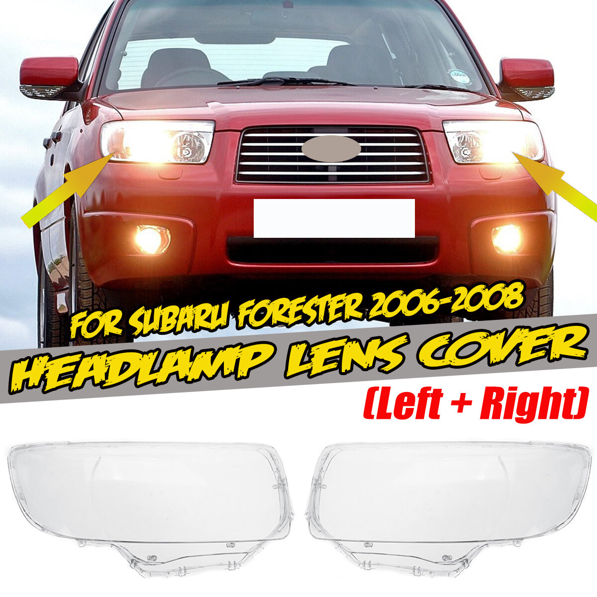For Subaru Forester 2006-2008 Headlight Headlamp Lens Cover (Left+Right)
