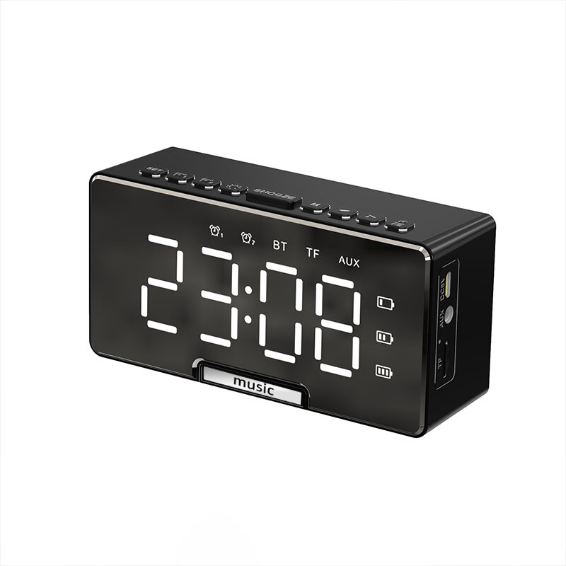 Bakeey D7 LED Alarm Clock Speaker Luminous Multi-function Retro bluetooth 5.0 Loudspeaker for Home D