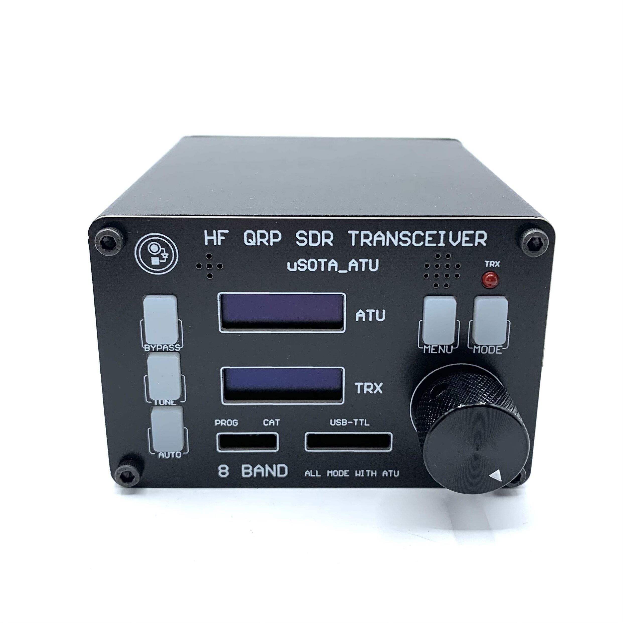 USDX SDR Transceiver All Mode 8 Band HF Ham Radio QRP CW Transceiver Built-in ATU-100 Antenna Tuner Dual OLED Screen Dis