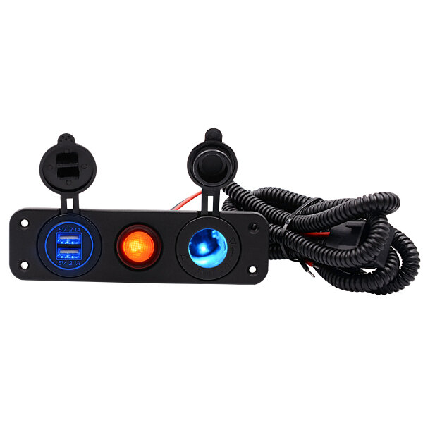 

5V 4.2A LED Dual USB Charger 12-24V Socket Power Supply Waterproof Switch Panel Marine Car Boat
