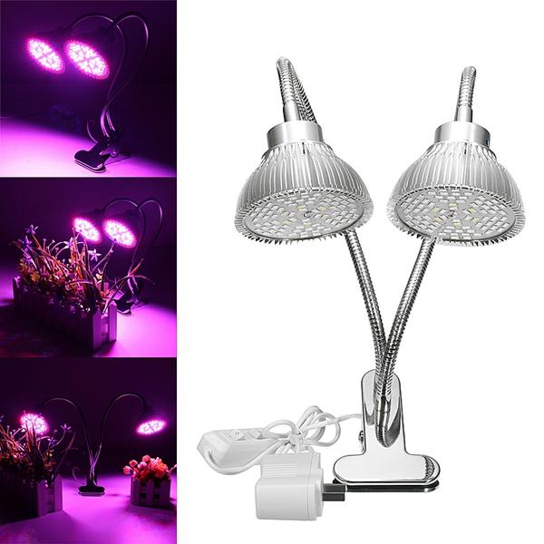 30W Flexibele Clip-on Hydroponics Plant LED Dual Grow Light Full Spectrum Flower Lamp